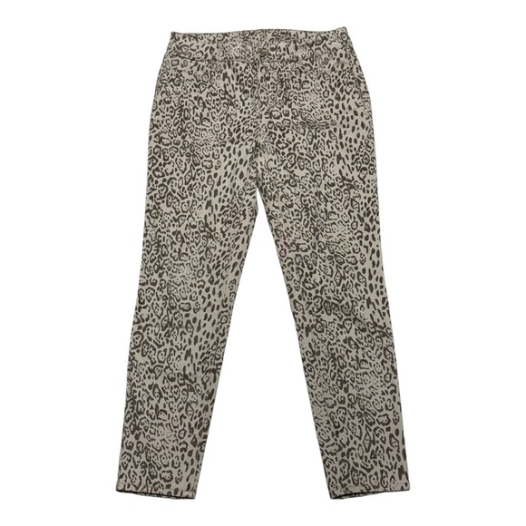 White House Black Market Women's Leopard Print Mid Rise Skinny Crop Jeans Size 4 - Picture 1 of 10